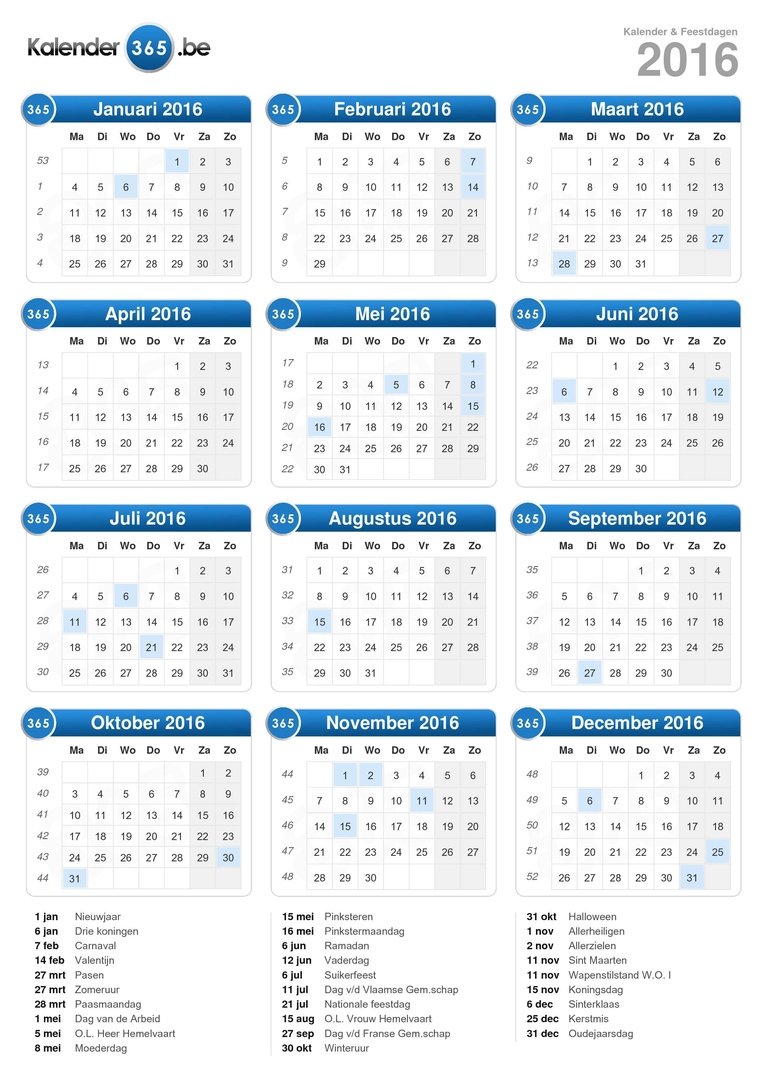 Ambtenaren ten tweede spoelen Kalender 2016